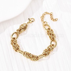304 Stainless Steel Byzantine Chains Bracelets&nbsp;BJEW-F536-14G