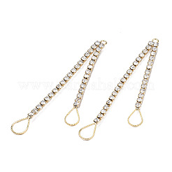 Brass Pave Crystal Rhinestone Chain with Teardrop Big Pendants&nbsp;KK-N216-424-03LG