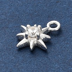 925 Sterling Silver Clear Cubic Zirconia 8-Pointed Star Charms&nbsp;STER-U009-06S