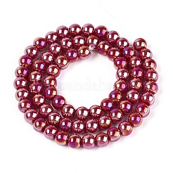 Electroplate Opaque Glass Beads Strands&nbsp;LS-GLAA-T032-P6mm-AB23