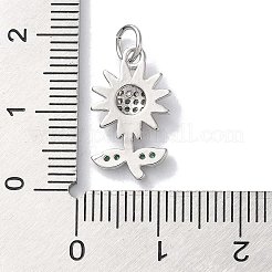 Rack Plating Brass Micro Pave Cubic Zirconia Pendants&nbsp;KK-Z039-10P