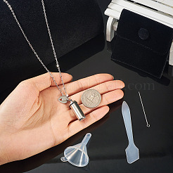1Pc Openable Column 304 Stainless Steel Memorial Urn Ashes Pendant Necklace Set&nbsp;NJEW-TA0001-18