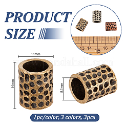 3Pcs 3 Colors Brass Beads&nbsp;KK-OC0001-65