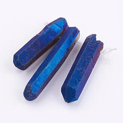 Electroplated Natural Quartz Crystal Graduated Beads Strands&nbsp;G-P315-A06