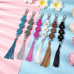 Polyester and Spandex Cord Woven Flower Keychains&nbsp;KEYC-JKC00919