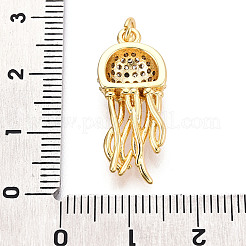 Brass Micro Pave Clear Cubic Zirconia Pendants&nbsp;KK-N268-60G