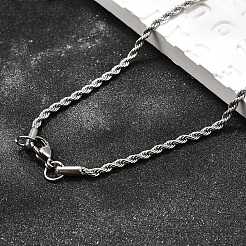 Tarnish Resistant 304 Stainless Steel Rope Chain Necklaces&nbsp;STAS-S029-01