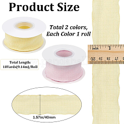 2 Rolls 2 Colors Polyester Ruffled Ribbon for Sewing Decoration&nbsp;OCOR-CY0003-19A