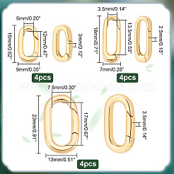 Real 18K Gold Plated 12Pcs 3 Styles Brass Spring Gate Rings&nbsp;KK-PH0005-54