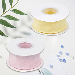 2 Rolls 2 Colors Polyester Ruffled Ribbon for Sewing Decoration&nbsp;OCOR-CY0003-19A