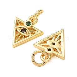 Brass Micro Pave Colorful Cubic Zirconia Charms&nbsp;CU-E003-15G-B