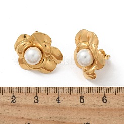 304 Stainless Steel ABS Imitation Pearls Stud Earrings for Women&nbsp;STAS-Z117-05G