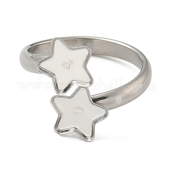 304 Stainless Steel Cuff Rings Components&nbsp;STAS-K279-02B-P