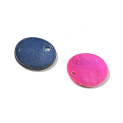 Spray Painted Natural Akoya Shell Disc Charms&nbsp;SHEL-K006-51