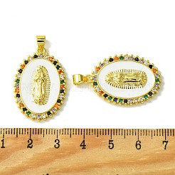 Real 18K Gold Plated Brass Micro Pave Cubic Zirconia Pendants&nbsp;KK-H472-11G-01