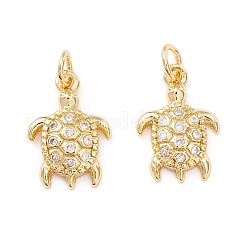 Brass Micro Pave Clear Cubic Zirconia Pendants&nbsp;KK-K266-04G