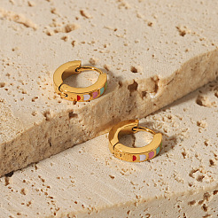 304 Stainless Steel Enamel Hoop Earrings&nbsp;FS1910