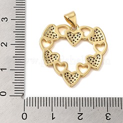 Rack Plating Brass & Clear Cubic Zirconia Pendants&nbsp;KK-S372-27G