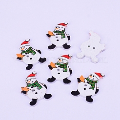 2-Hole Printed Wooden Buttons&nbsp;WOOD-WH0104-09
