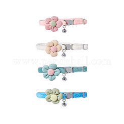 4Pcs 4 Colors Polyester Dog Flower Ties with Adjustable Collar&nbsp;AJEW-GL0002-59