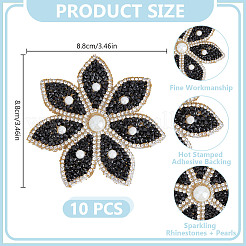 10Pcs Flower Shape Hotfix Rhinestone Appliques&nbsp;AJEW-DR0001-87C