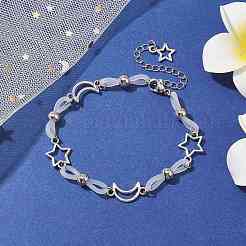 Alloy & Silicone Link Chain Bracelets&nbsp;BJEW-JB09984-01