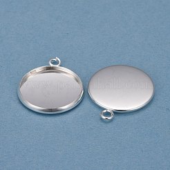 304 Stainless Steel Pendant Cabochon Settings&nbsp;X-STAS-F191-14S-F