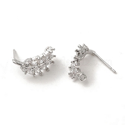 Brass Micro Pave Cubic Zirconia Ear Wire Findings&nbsp;KK-K371-08P