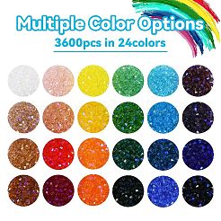 3600Pcs 24 Colors Transparent Electroplate Glass Beads&nbsp;GLAA-YW0003-32