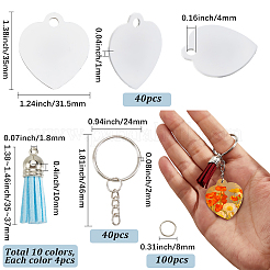 DIY Blank Double-sided Heat Transfer Aluminium Pendant Keychain Making Kits&nbsp;DIY-SP0005-26A