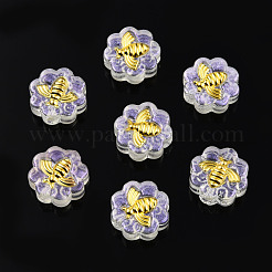 Transparent Spray Painted Glass Beads&nbsp;LAMP-N032-03-A06