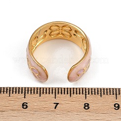 304 Stainless Steel Enamel Adjustable Cuff Rings for Women&nbsp;RJEW-A074-05G