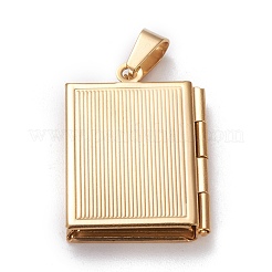 304 Stainless Steel Locket Pendants&nbsp;STAS-K197-02G