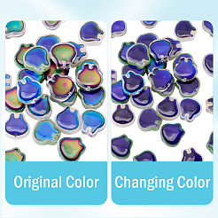 40Pcs 5 Colors Two Tone Glass Beads&nbsp;GLAA-TA0003-37