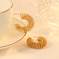 304 Stainless Steel Wire Spiral Stud Earrings&nbsp;GO7006-1