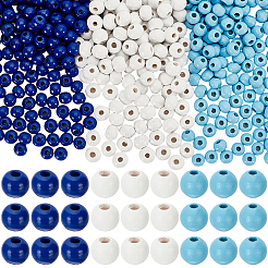 600Pcs 3 Colors Natural Wood Beads&nbsp;WOOD-SC0002-41B