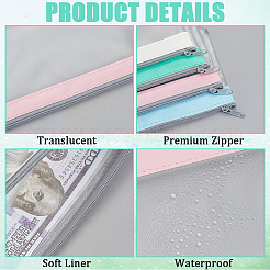 4Pcs 4 Colors Rectangle PVC & PU Leather Resealable Bags&nbsp;ABAG-CN0001-42