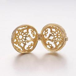 Brass Cage Pendants&nbsp;KK-K173-06G