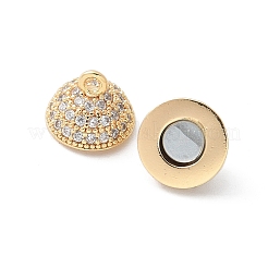 Brass Micro Pave Cubic Zirconia Magnetic Clasps&nbsp;KK-U052-03G
