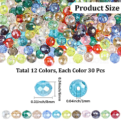 360Pcs 12 Colors Electroplate Glass Beads&nbsp;EGLA-PA0001-49