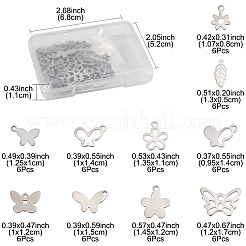 60Pcs 10 Styles 201 & 304 Stainless Steel Charms&nbsp;STAS-FS0001-88