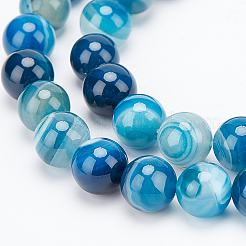 Natural Striped Agate/Banded Agate Beads Strands&nbsp;G-OC0001-16-10mm