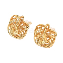 Brass Flower Stud Earrings&nbsp;EJEW-D337-10G