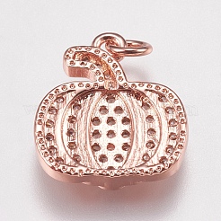 Brass Micro Pave Cubic Zirconia Charms&nbsp;X-ZIRC-E147-38RG
