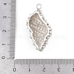 Shell Shape Brass ABS Imitation Pearl Pendants&nbsp;KK-I352-04D-P