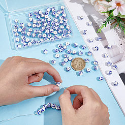 120Pcs Floral Printed Porcelain Beads&nbsp;PORC-UN0001-05C