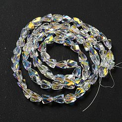 Transparent Electroplate Glass Beads Strands&nbsp;GLAA-G116-03A-AB02