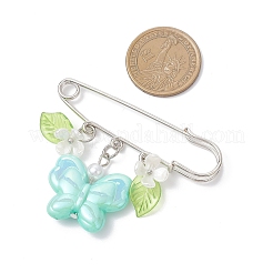 Acrylic Butterfly with Flower Charms Kilt Pins Brooch&nbsp;JEWB-BR00191