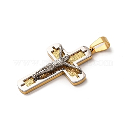304 Stainless Steel Religion Jesus Cross Pendants&nbsp;STAS-F323-08PG