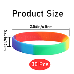 Rainbow Pride Silicone Cord Bracelet&nbsp;BJEW-WH0017-16
